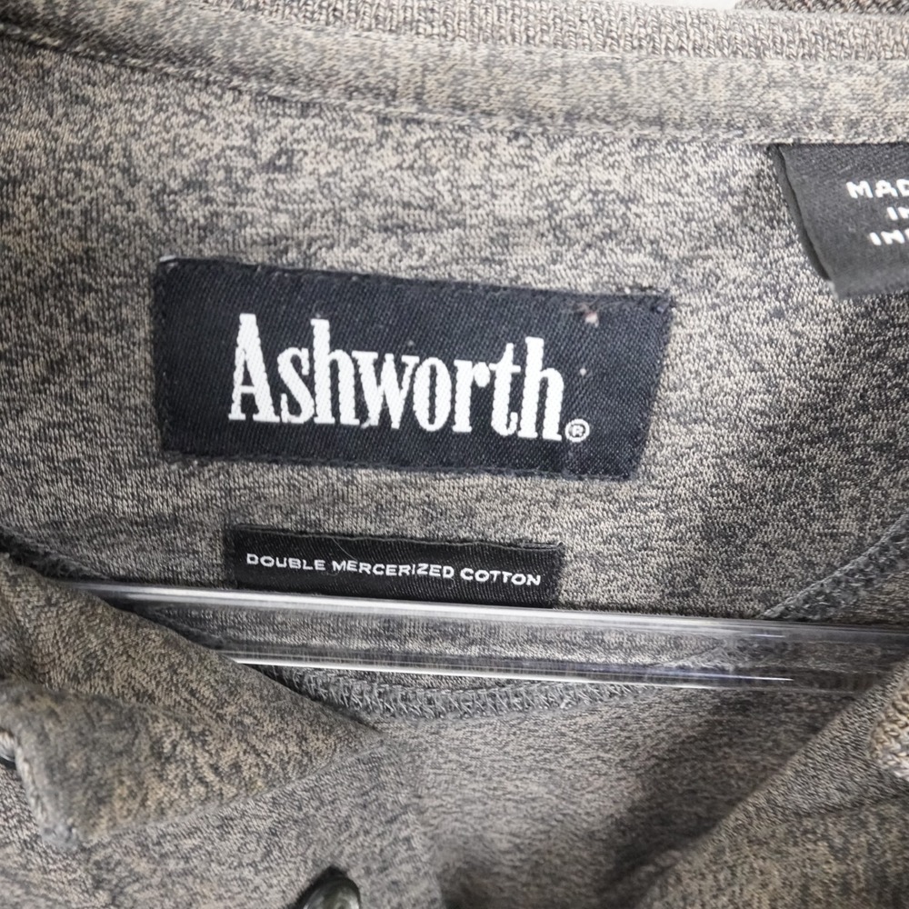 Ashworth Polo Shirt Mens Large Brown Double Mercerized Cotton Golf Casual - Picture 8 of 8